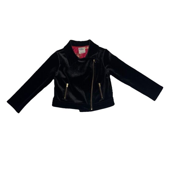 Genuine Kids From OSHKOSH Girls 5T Jacket Velvet Moto Biker Fall School Casual - Picture 1 of 6